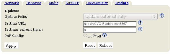 Configuration Server SNOM