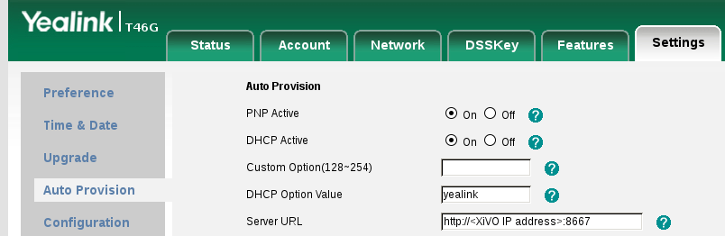 Configuration Server Yealink